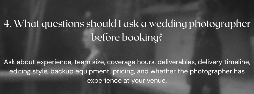 Important questions to ask before hiring a wedding photographer in Karachi
